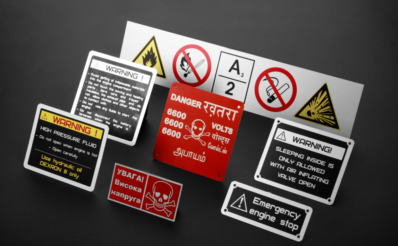 Warning, Caution and Safety labels
